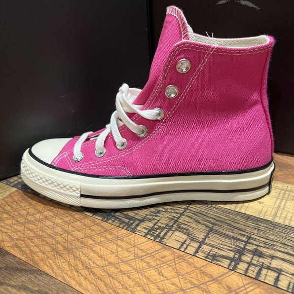 Women's CONVERSE CHUCK 70 HI Sneakers A04594C Lucky Pink Flamingo New - Picture 3 of 5